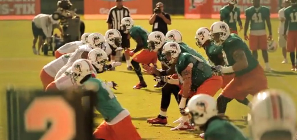 Shot from “Dolphins Training Camp” by Florida Film House