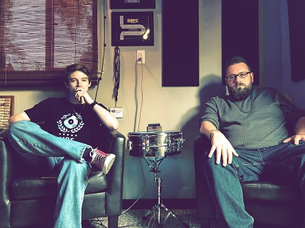 Collin Jacka and Shane Anderson at Unique Recording Studios